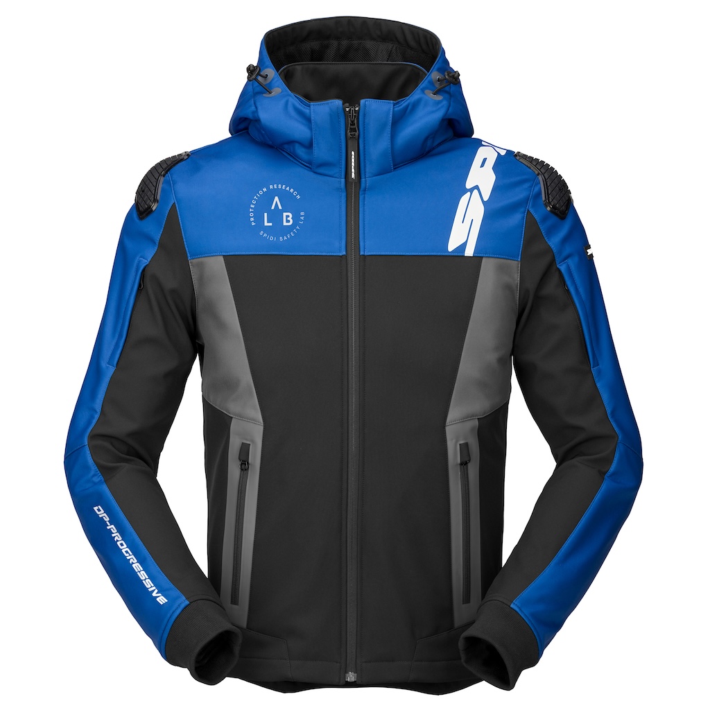 [T346-117-S] Spidi Hoodie Warrior Blu/Black/Grey (S)