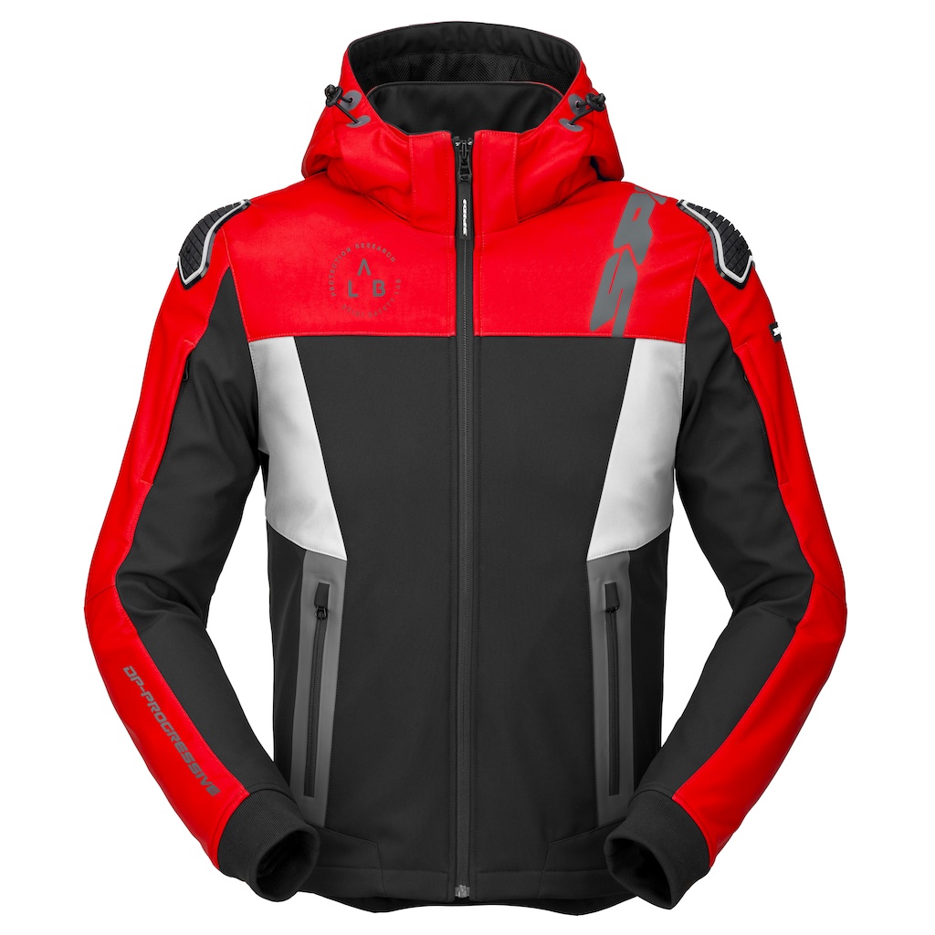 [T346-177-S] Spidi HOODIE WARRIOR Black/Red/White (S)