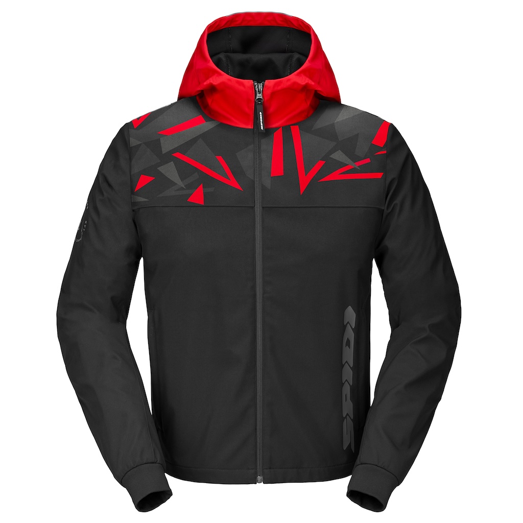 [T347-021-S] Spidi HOODIE EVO SPORT Black/Red (S)