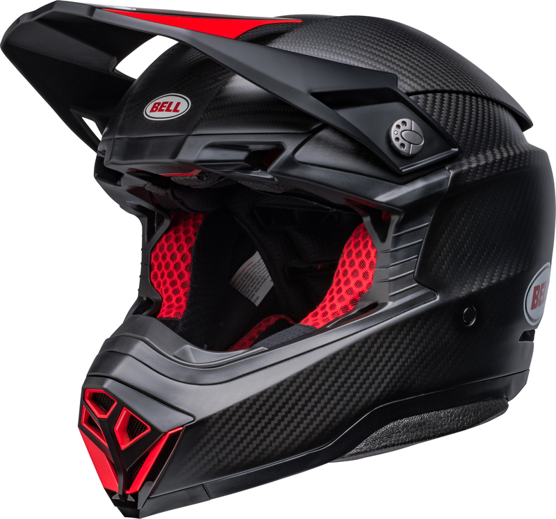 [7156444] Bell Moto-10 Spherical Satin Gloss Black Red (XS)