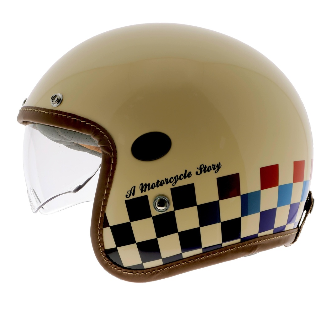 [2024049 BBR XS] Helstons RACING HELMET Carbon EN-2206 BEIGE (Blue-Red)  (XS)