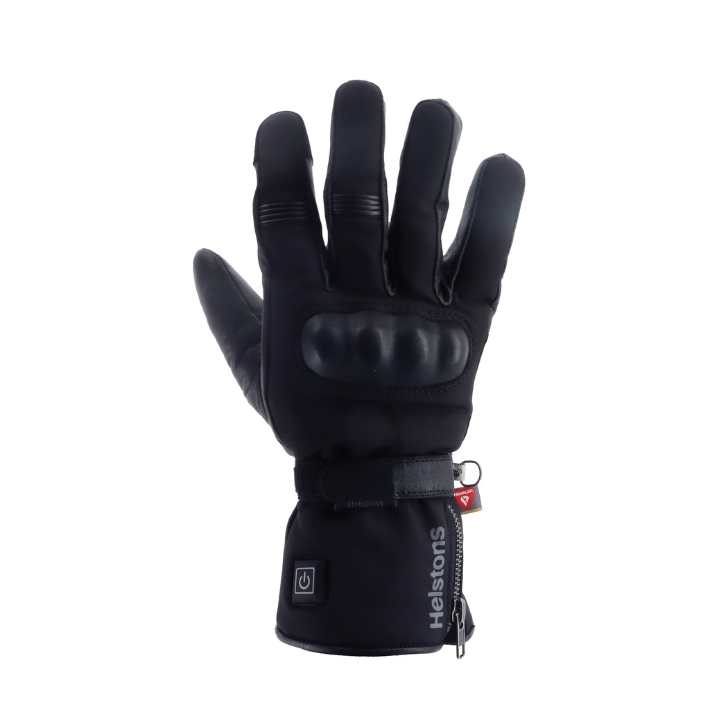 [2024116 NO T8] Helstons ECKO MEN (HEATING) Fabric-Leather BLACK (Glove) (T8)