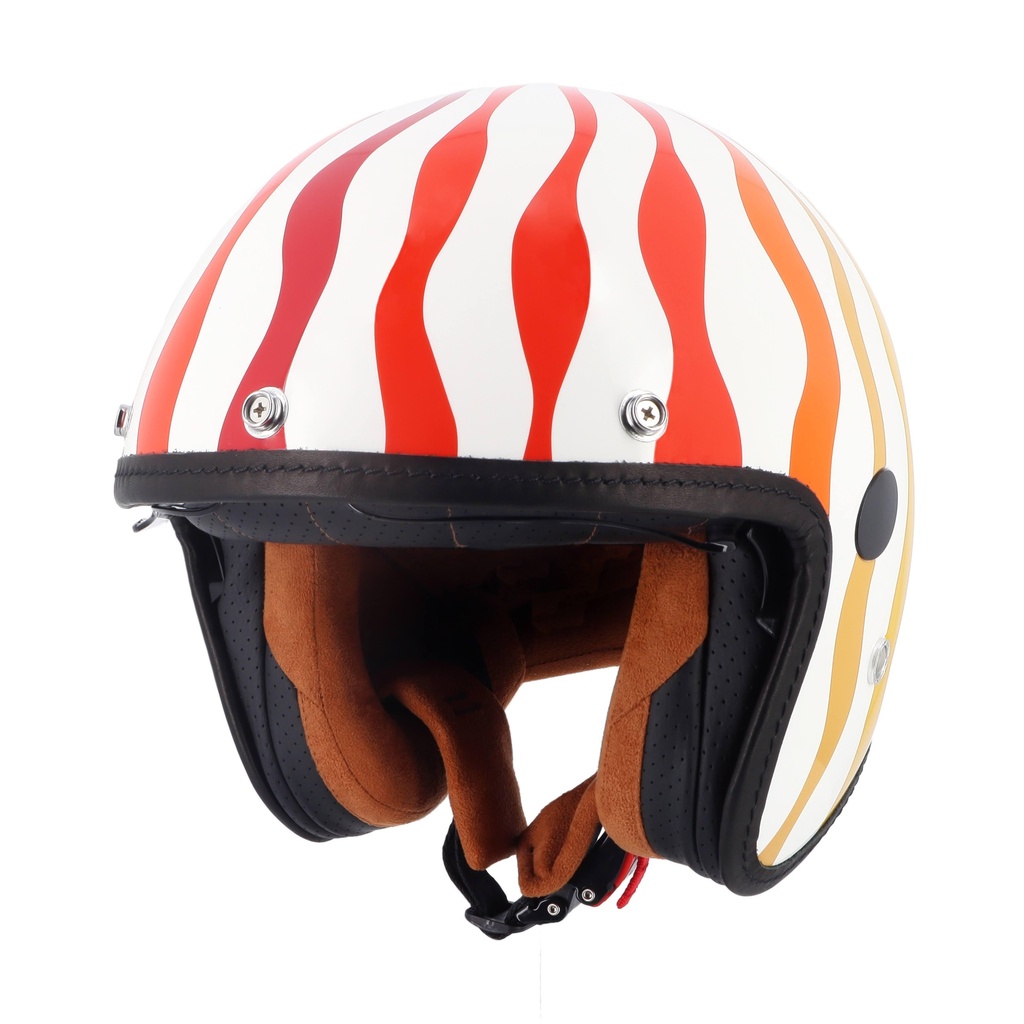 [2024051 BOR XS] Helstons FLOWER HELMET Carbon EN-2206 WHITE (Orange-Red) (XS)