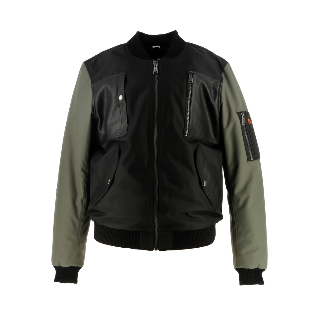 [2024096 NK S] Helstons H-BOMB MEN Technical Fabric BLACK-KHAKI  (S)