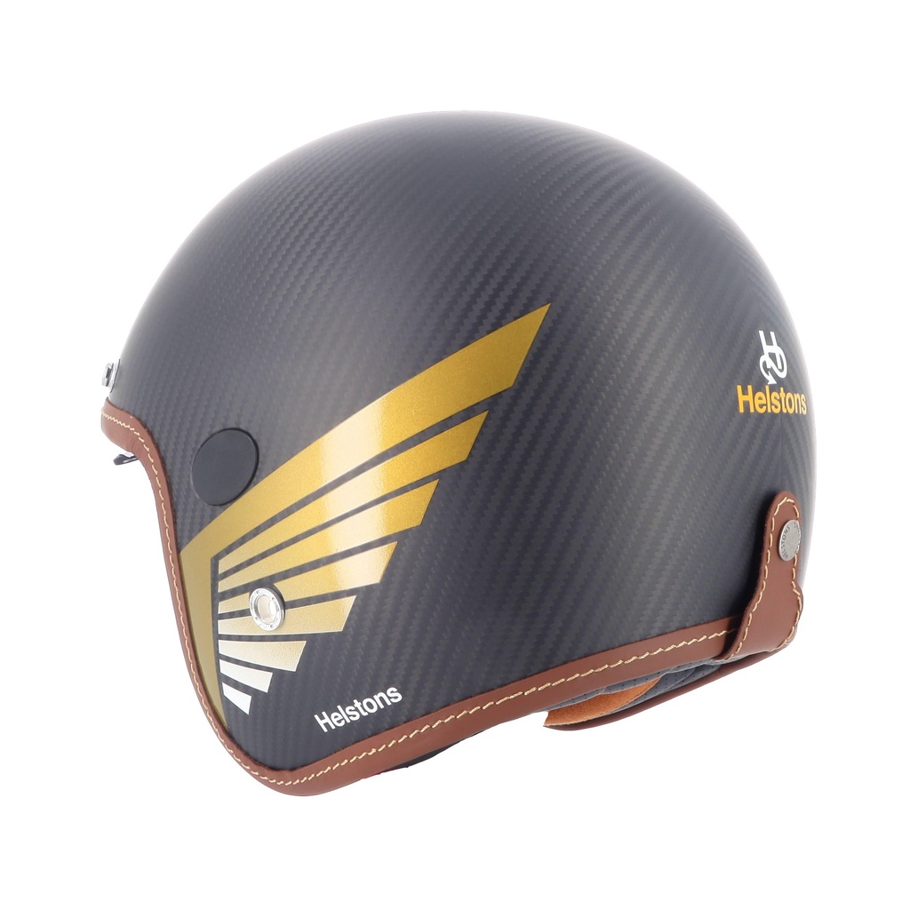 [2024052 NG XS] Helstons WINGS HELMET Carbon EN-2206 BLACK-GOLD (H587) (XS)