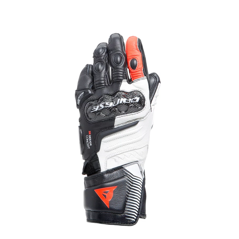 [2815957 N32 XS] Dainese Carbon 4 Long Lady Leather Gloves black/white/fluo-red (XS)