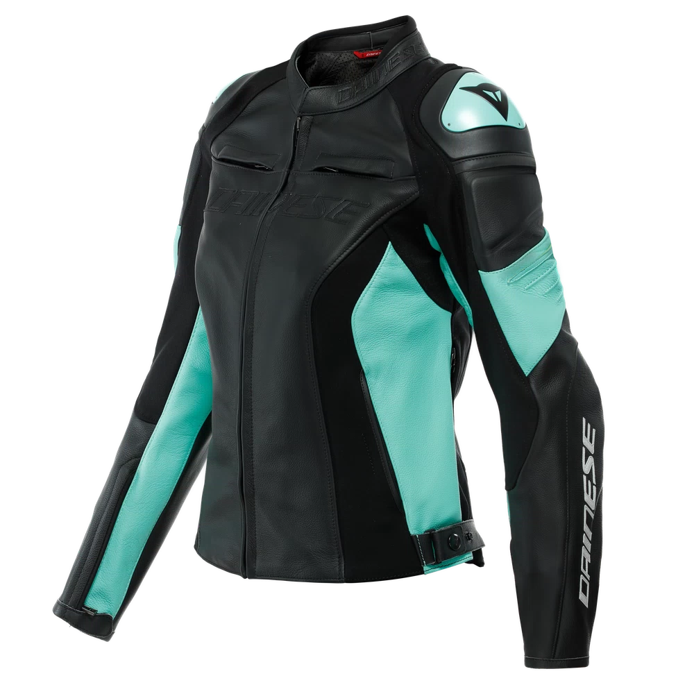 Dainese Racing 4 Lady Leather Jacket black/acqua-green