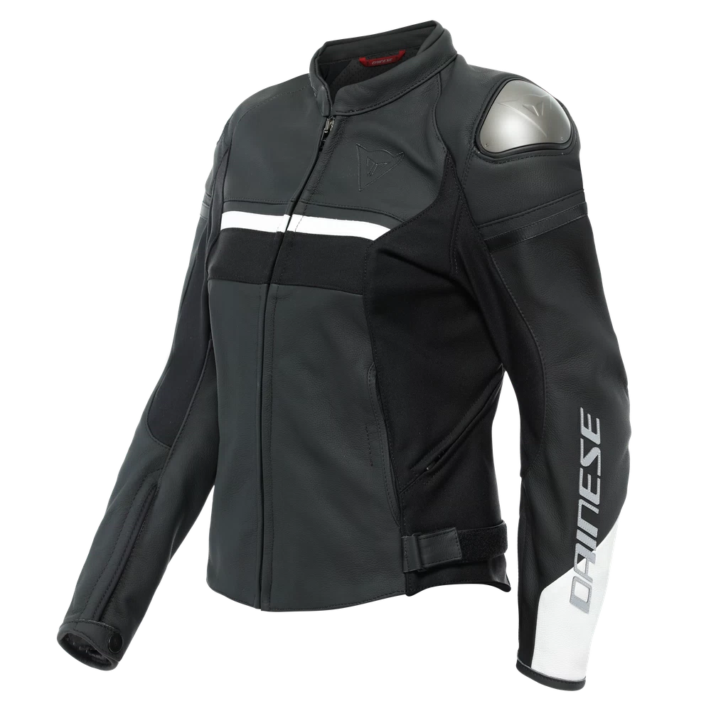 Dainese Rapida Lady Leather Jacket black-matt/black-matt/white