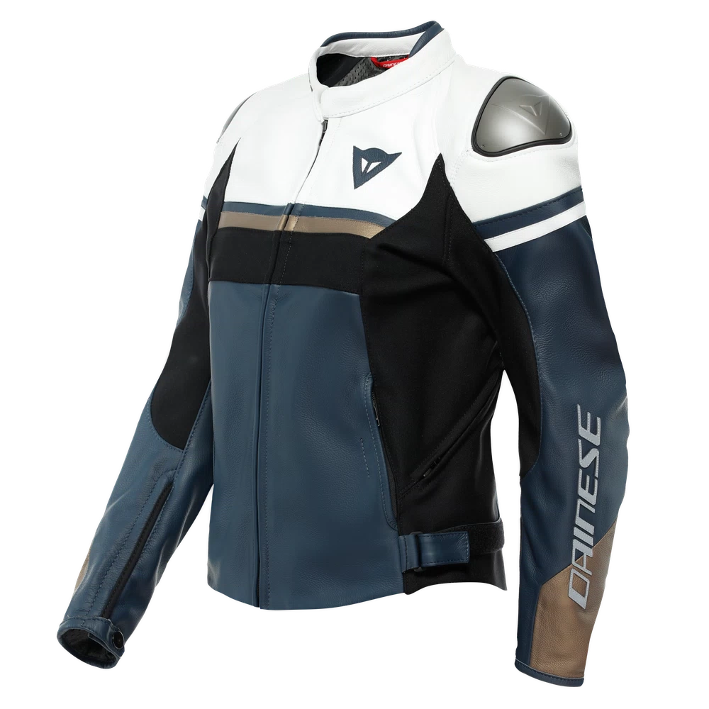 Dainese Rapida Lady Leather Jacket black-iris/white/tibetan-platinum