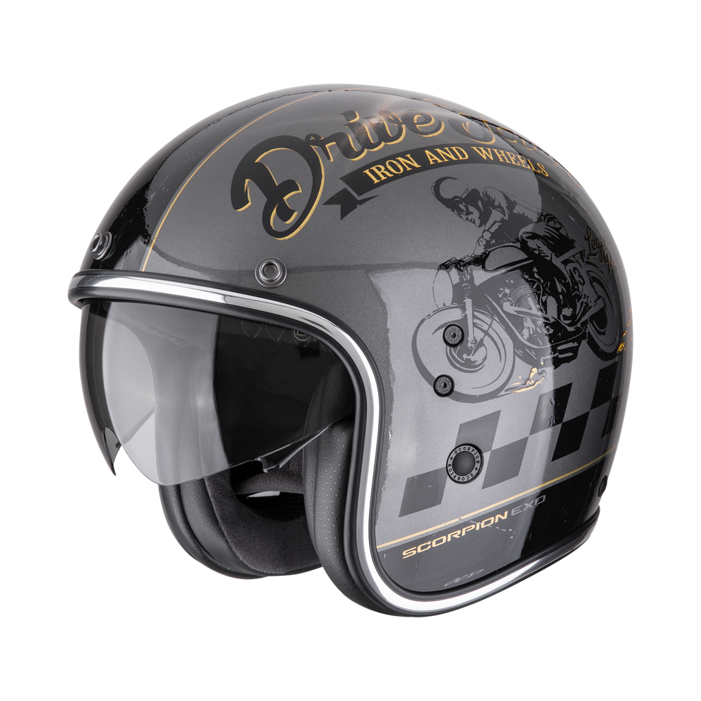 [78-498-364-02] Scorpion Belfast Evo Drive Fast Silver-Black-Gold (XS)