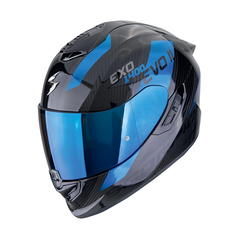 [140-483-66-02] Scorpion  Exo-1400 Evo II Carbon Air Platted Black-Blue (XS)