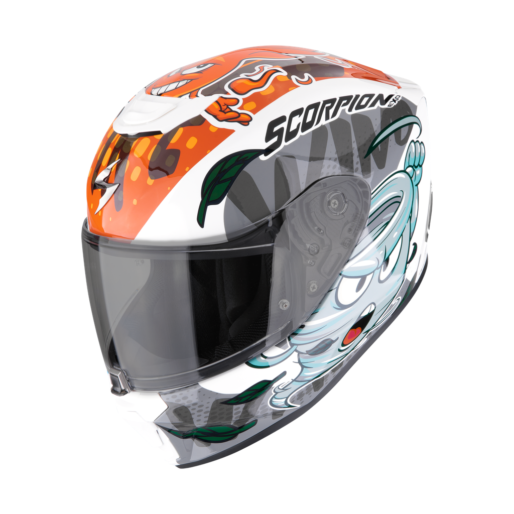 [120-495-361-03] Scorpion Exo-Jnr Air The4Elements White-Blue-Orange (YS)