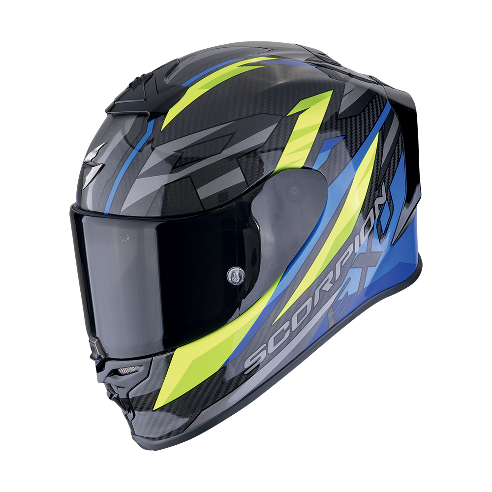 Scorpion Exo-R1 Evo Carbon Air Runner Black-Blue-Neon Yellow