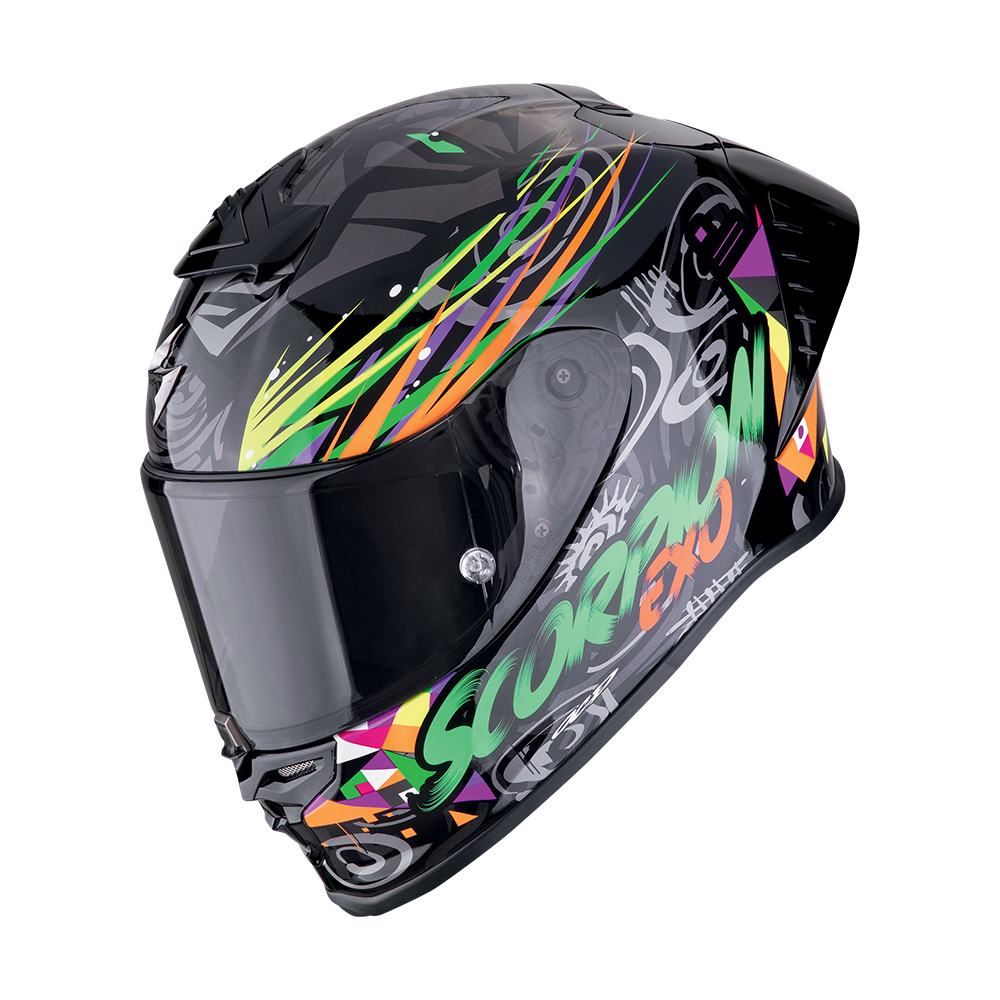[111-505-161-02] Scorpion  Exo-R1 Evo II Air Savage Black-Green-Orange (XS)
