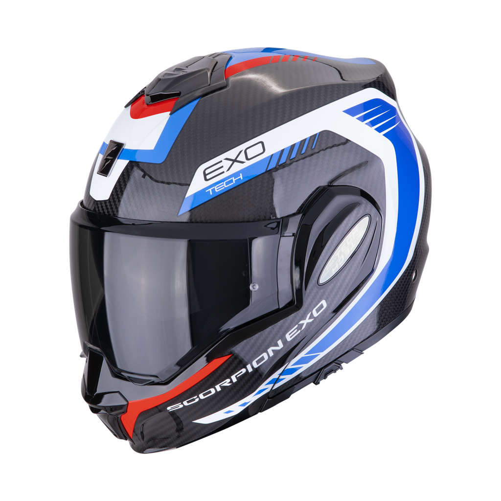 [118-475-296-02] Scorpion  EXO-TECH EVO CARBON Cosy Black-Blue-Red (XS)