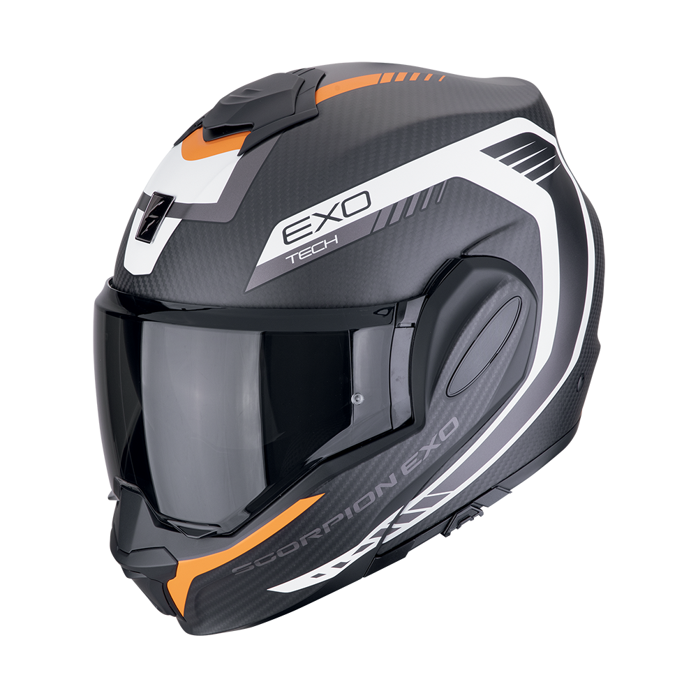 [118-475-168-02] Scorpion  EXO-TECH EVO CARBON Cosy Matt Black-Orange (XS)