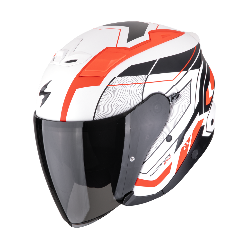 [123-492-164-02] Scorpion Exo-Z1 Vue Matt White-Red-Black (XS)