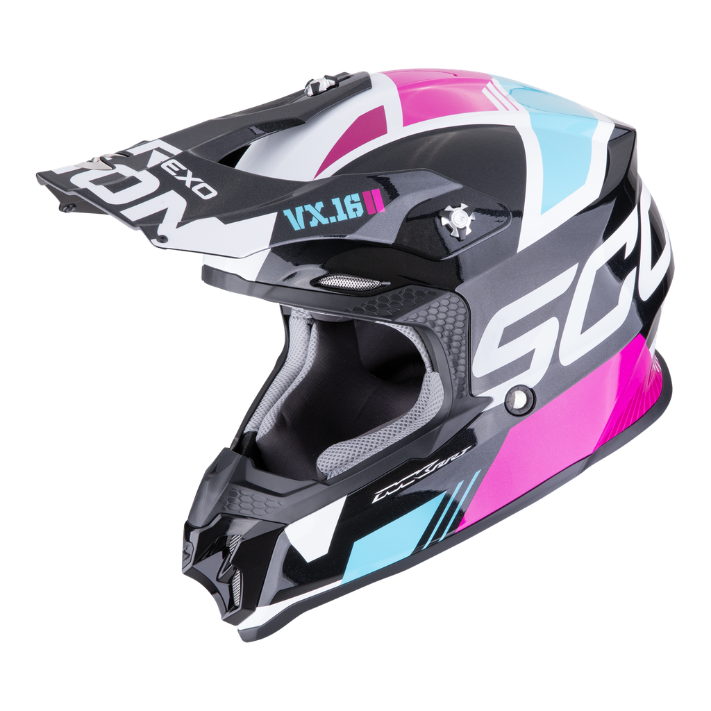 [146-475-352-02] Scorpion Vx-16 Evo Air Analog Metal Black-Blue-Pink (XS)