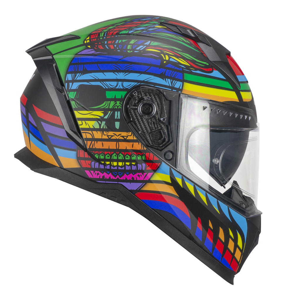 CGM 311X BLAST SKULL Black Blue Red matte