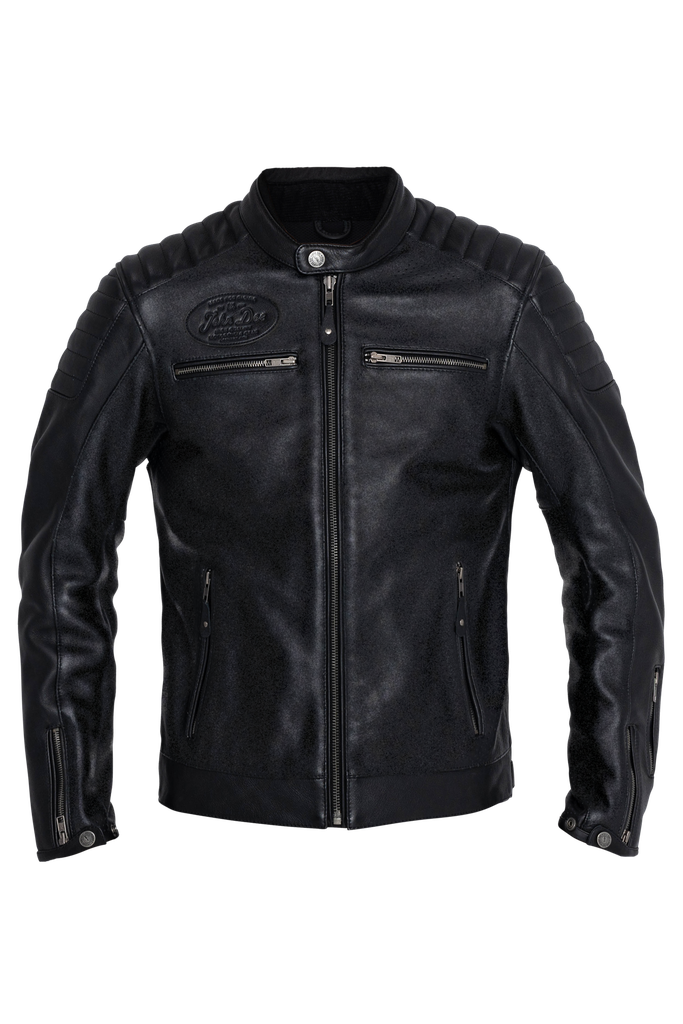 [JLE6004-S] John Doe Leather Jacket Dexter Black (S)