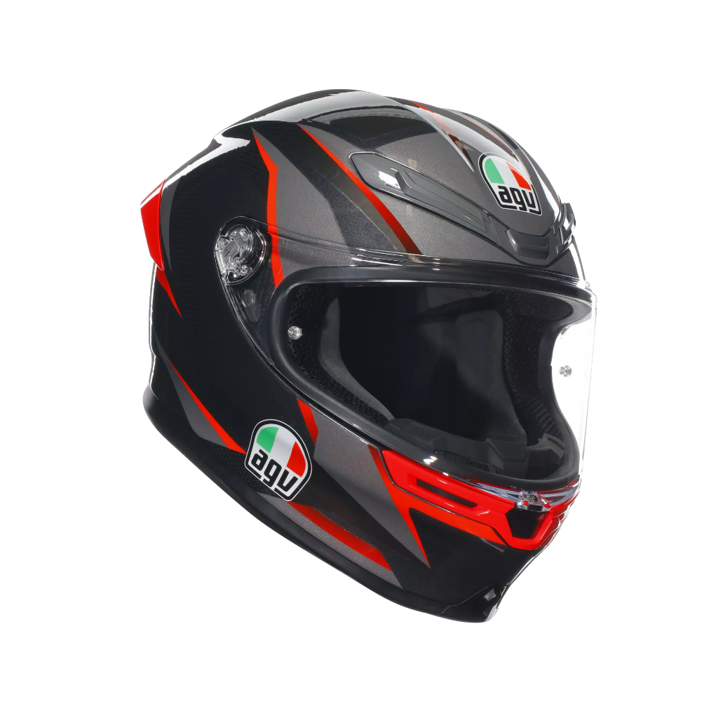 [18395001-014-XS] AGV K6 S Slashcut Black/Grey/Red (XS)