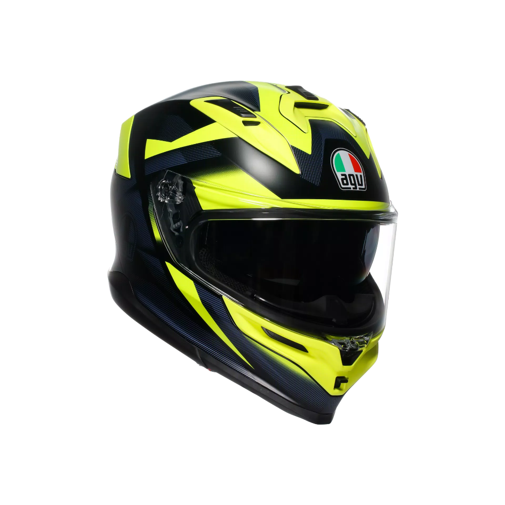 [18399001-006-XS] AGV K7 Glimpse Matt Black/Yellow Fluo (XS)