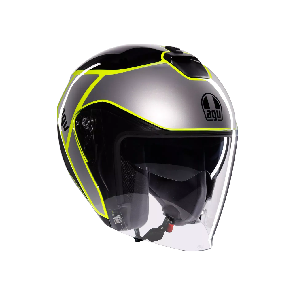 [18469001-011-XS] AGV IRIDES Davao Black/Grey/Yellow Fluo (XS)