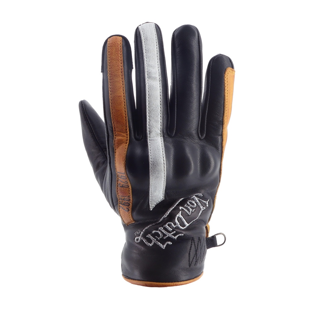 [2025059 NGB T10] Helstons VD - HAWK Cuir NOIR (Gold-Blanc) (T10)