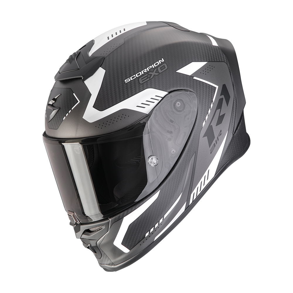 [110-535-159-04] Scorpion Exo-R1 Evo Carbon Air Propel Matt Black-Silver (M)