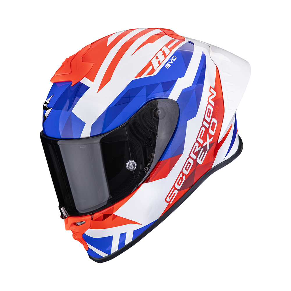 [111-511-359-04] Scorpion Exo-R1 Evo II Air Valere White-Red-Blue (M)