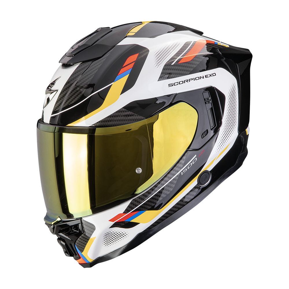[115-546-375-04] Scorpion Exo-1500 Air Sleek White-Blue-Yellow (M)