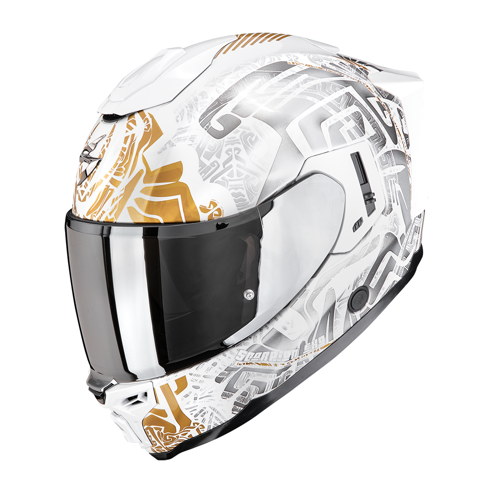 [115-548-396-04] Scorpion Exo-1500 Air Apus Pearl white-Grey-Gold (M)