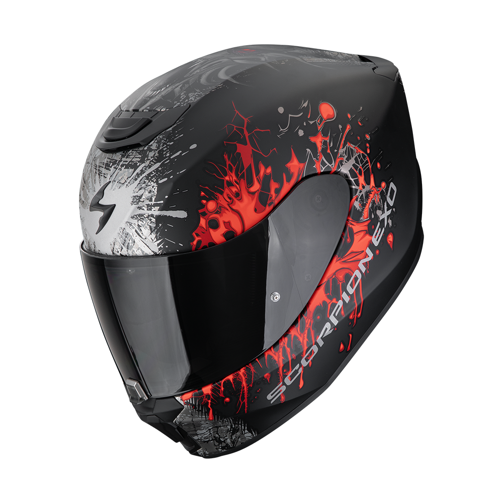 [139-516-24-04] Scorpion Exo-391 Wolf Matt Black-Silver-Red (M)
