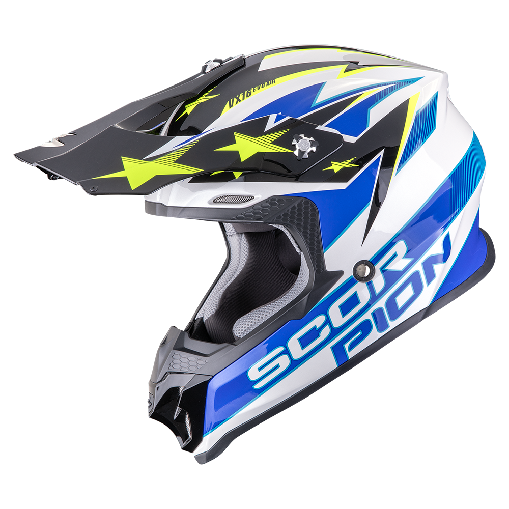 [146-017-375-04] Scorpion Vx-16 Evo Air Patriot White-Blue-Yellow (M)