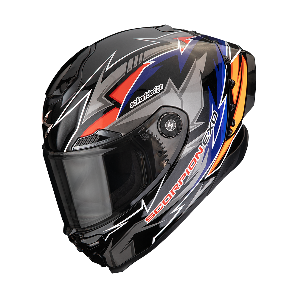 [161-512-370-04] Scorpion Exo-Race Air Move On Black-Blue-Orange (M)