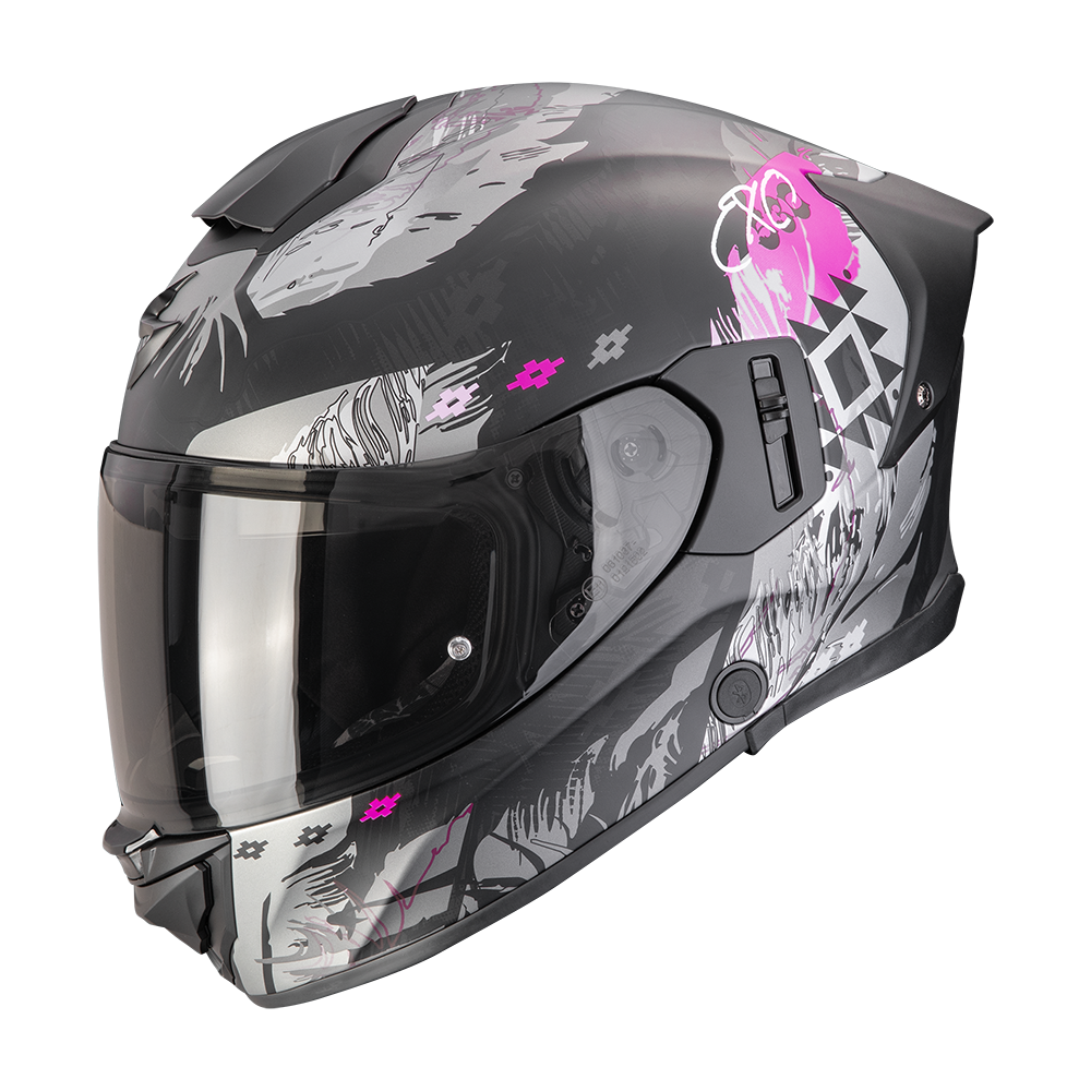 [173-528-179-04] Scorpion Exo-530 Air Hadji Matt Black-Pink (M)