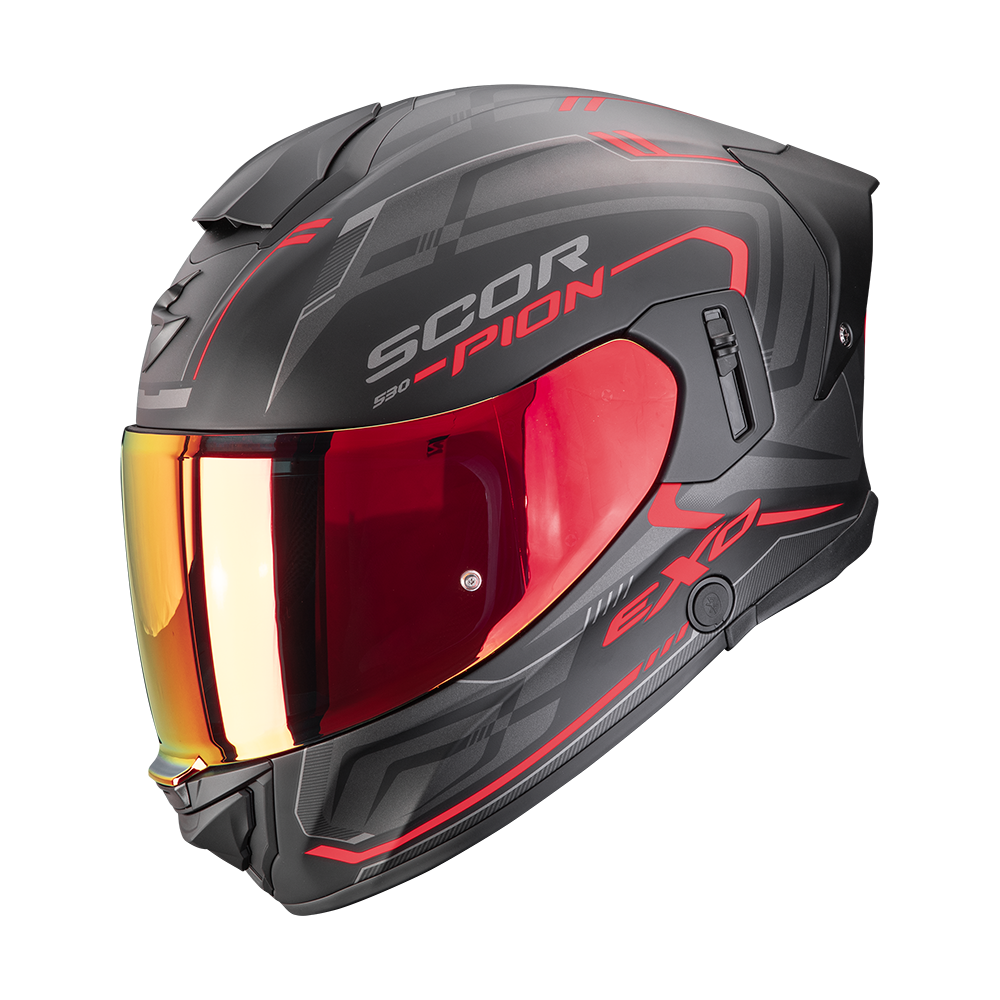[173-530-24-04] Scorpion Exo-530 Air Slope Matt Black-Red (M)