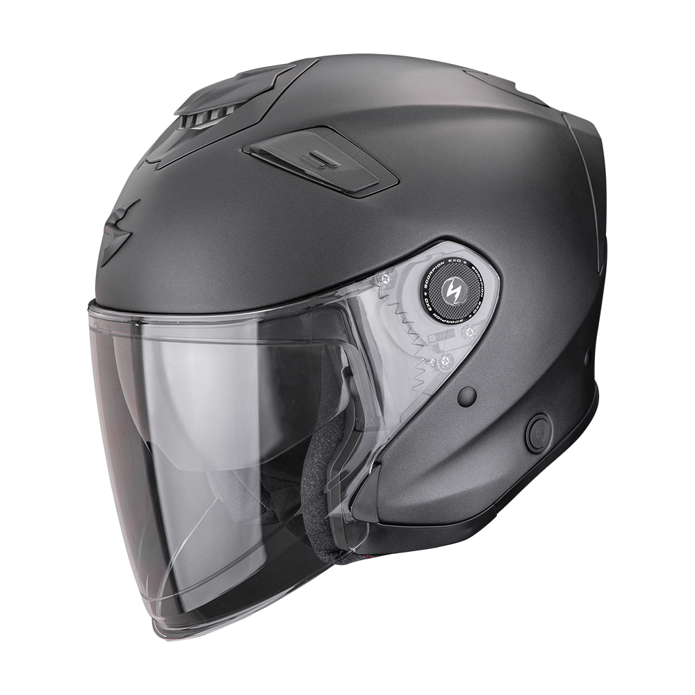 [174-100-285-04] Scorpion Exo-Gt Jet Solid Matt Pearl Black (M)