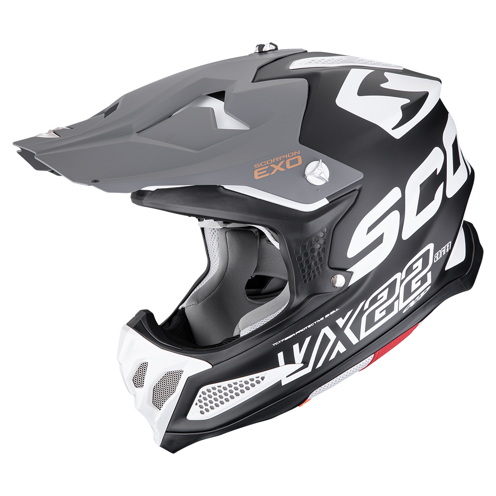 [32-522-377-04] Scorpion Vx-22 Air Updown Matt Black-White-Grey (M)