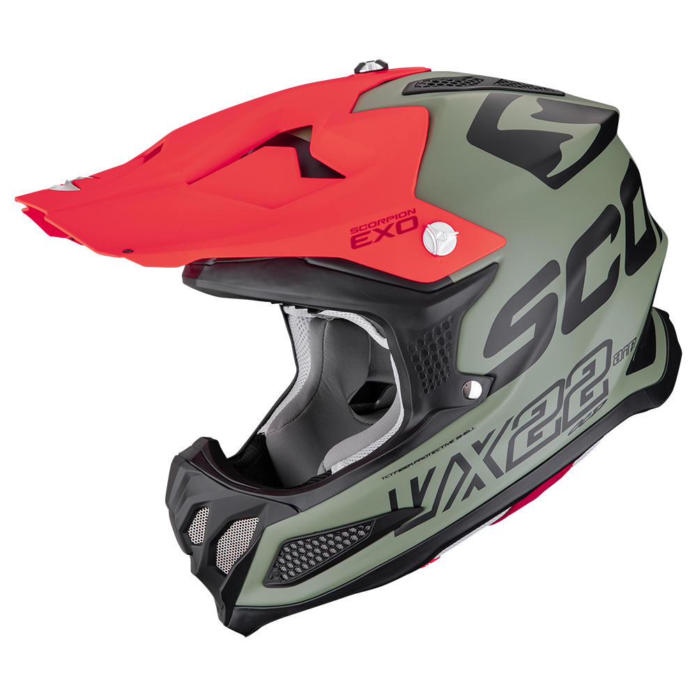 [32-522-378-04] Scorpion Vx-22 Air Updown Matt Green-Black-Red (M)