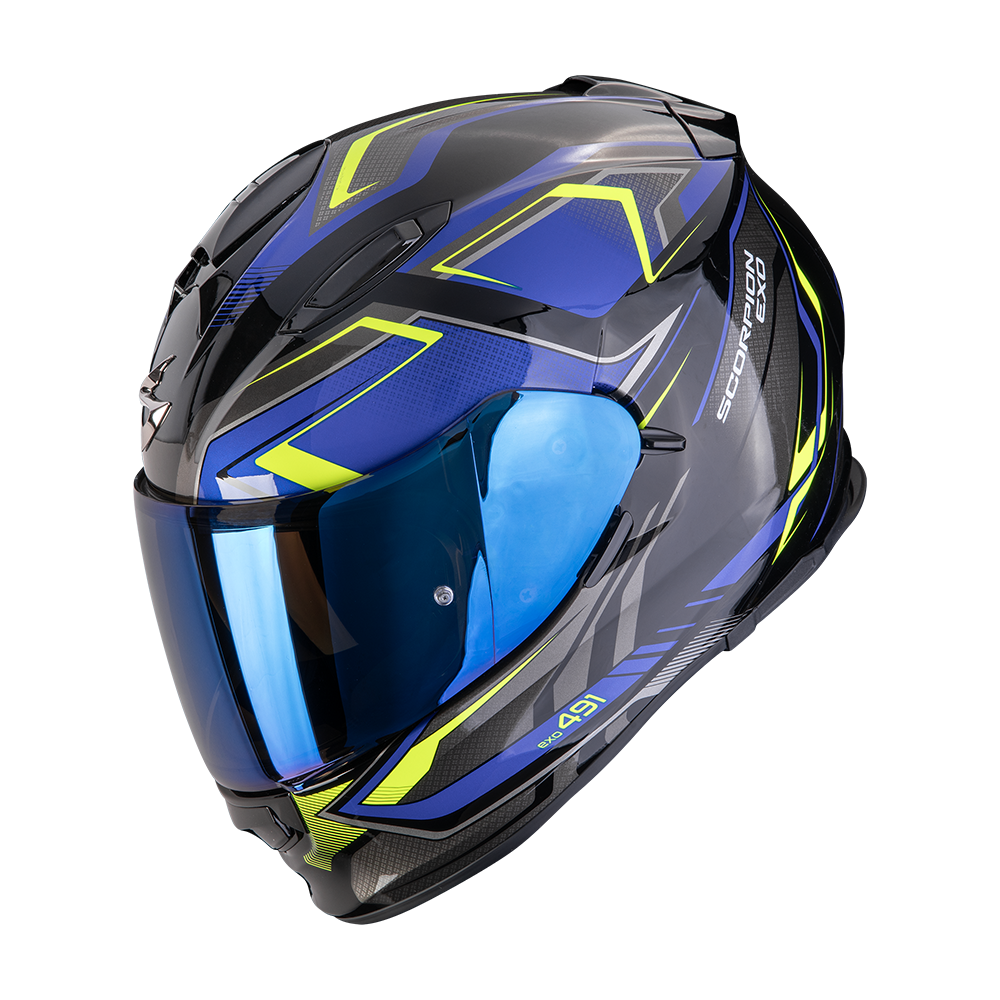 [48-517-191-04] Scorpion Exo-491 Zumo Black-Blue-Neon yellow (M)