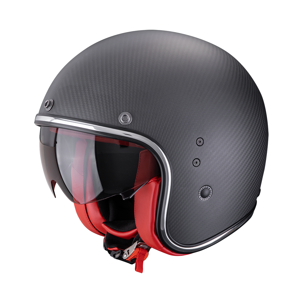 [78-261-24-04] Scorpion Belfast Evo Carbon Solid Matt Black-Red (M)