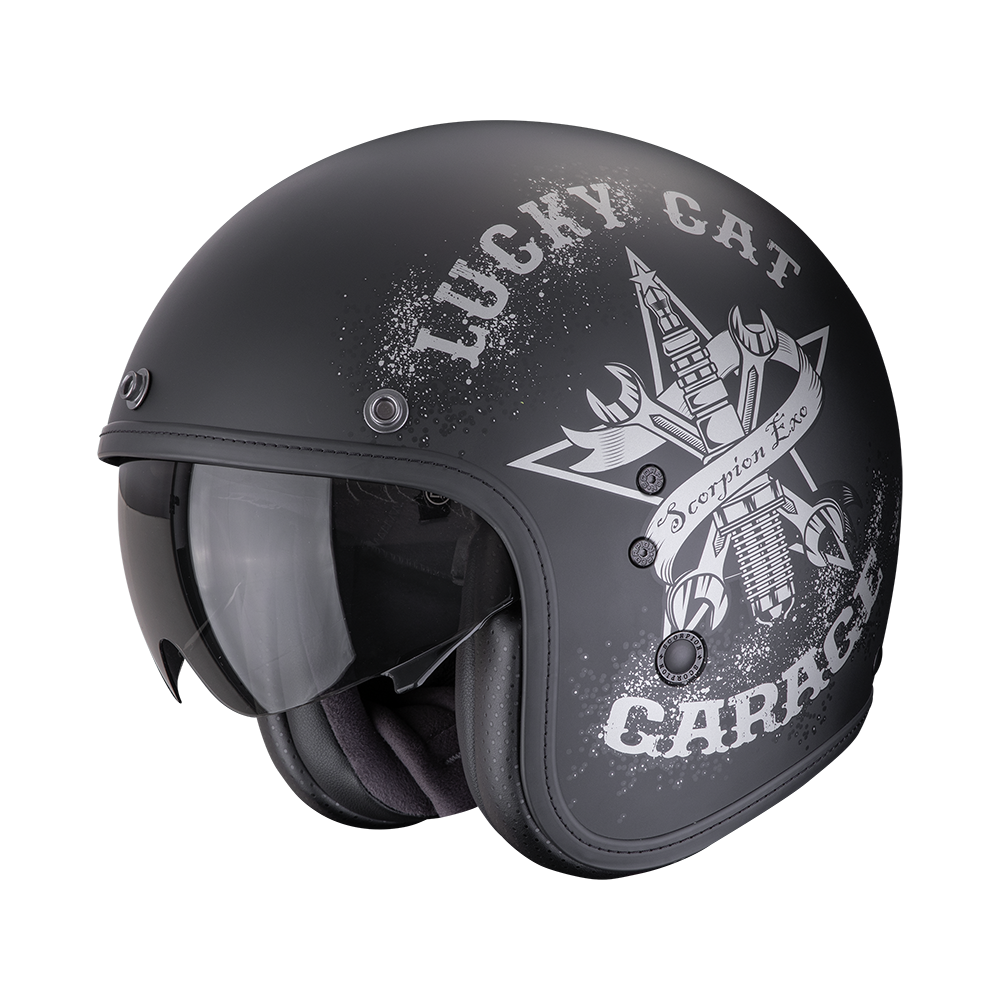 [78-541-159-04] Scorpion Belfast Evo Hangar Matt Black-Silver (M)