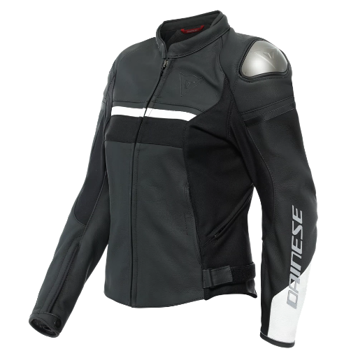 Dainese Rapida Lady Leather Jacket black-matt/black-matt/white