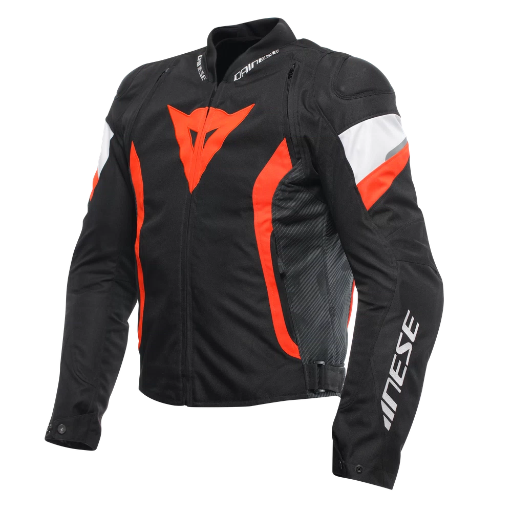 Dainese Avro 5 Tex Jacket Black/Red-fluo/White