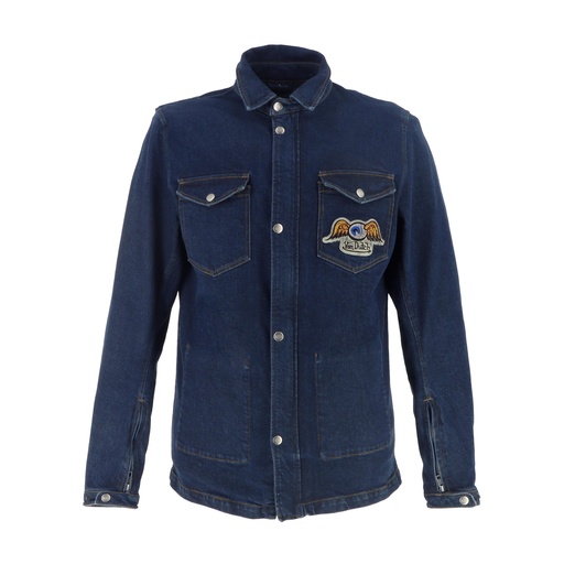 Helstons VD - CAPTAIN Toile Denim BLEU DIRTY