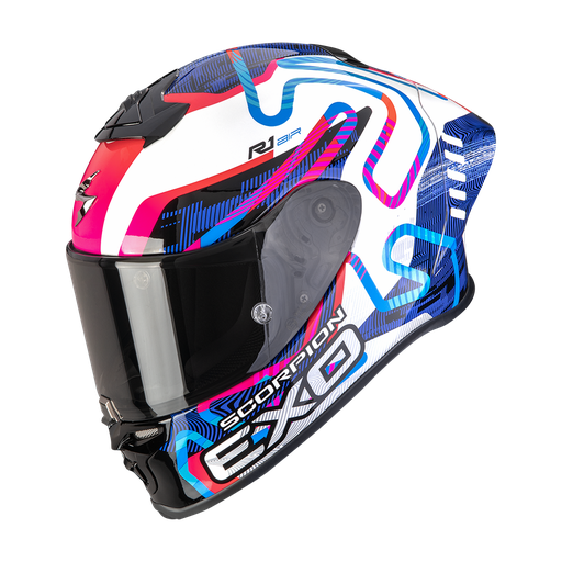 Scorpion Exo-R1 Evo II Air Cornering White-Blue-Pink