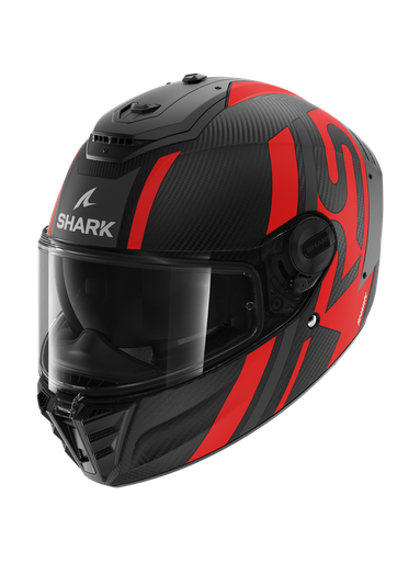 Shark SPARTAN RS CARBON SHAWN Mat Carbon Anthracite Red